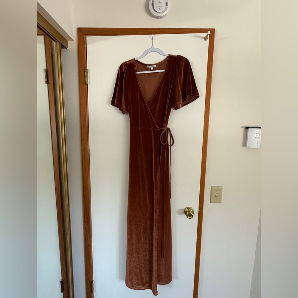 Baltic Born Rich Brown Velvet Maxi Dress